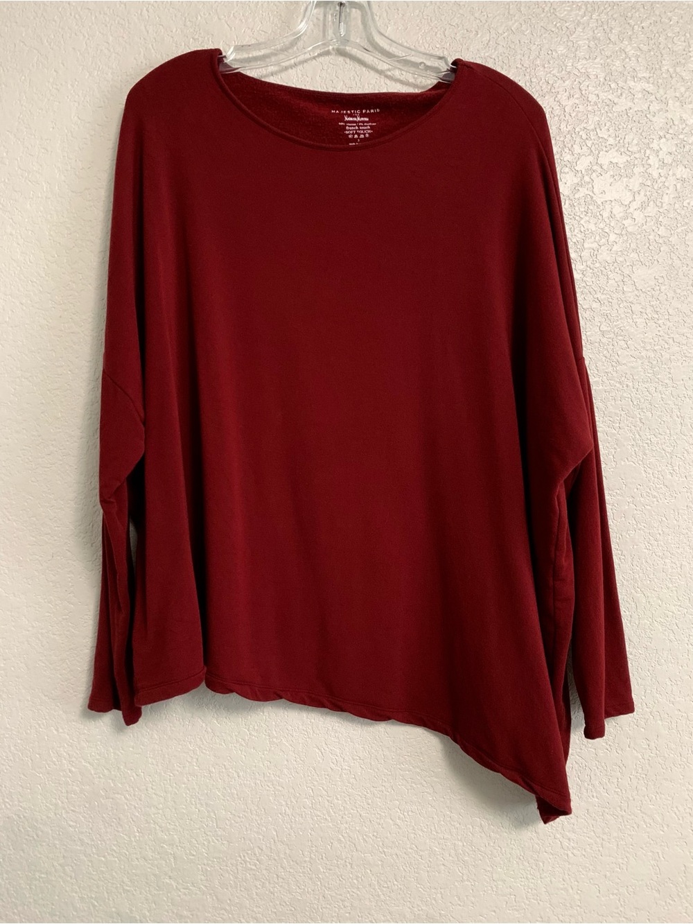 Majestic Paris Filatures Top Womens 3/M Asymmetrical Oversized French Soft Touch